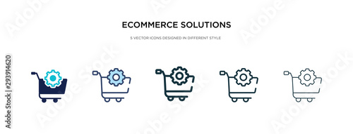ecommerce solutions icon in different style vector illustration. two colored and black ecommerce solutions vector icons designed in filled, outline, line and stroke style can be used for web,