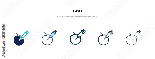 gmo icon in different style vector illustration. two colored and black gmo vector icons designed in filled, outline, line and stroke style can be used for web, mobile, ui © zaurrahimov
