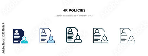 hr policies icon in different style vector illustration. two colored and black hr policies vector icons designed in filled, outline, line and stroke style can be used for web, mobile, ui