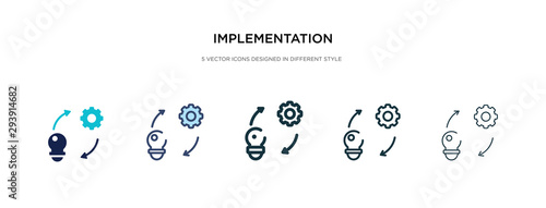 implementation icon in different style vector illustration. two colored and black implementation vector icons designed in filled, outline, line and stroke style can be used for web, mobile, ui