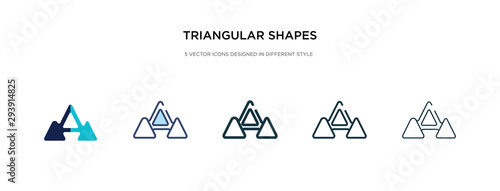 triangular shapes forming waves icon in different style vector illustration. two colored and black triangular shapes forming waves vector icons designed in filled, outline, line and stroke style can