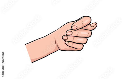 Hand gesture comic book pop art isolated