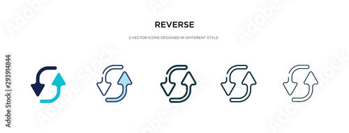 reverse icon in different style vector illustration. two colored and black reverse vector icons designed in filled, outline, line and stroke style can be used for web, mobile, ui photo