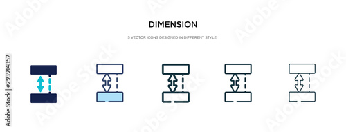 dimension icon in different style vector illustration. two colored and black dimension vector icons designed in filled, outline, line and stroke style can be used for web, mobile, ui