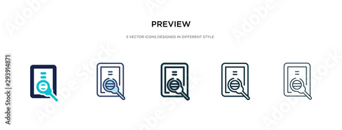 preview icon in different style vector illustration. two colored and black preview vector icons designed in filled, outline, line and stroke style can be used for web, mobile, ui