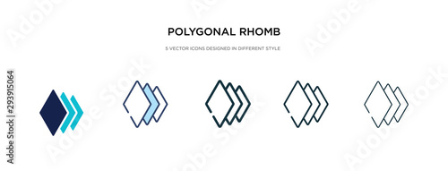 polygonal rhomb icon in different style vector illustration. two colored and black polygonal rhomb vector icons designed in filled, outline, line and stroke style can be used for web, mobile, ui