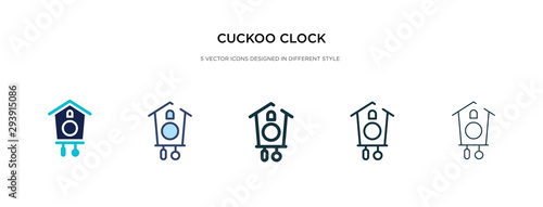 cuckoo clock icon in different style vector illustration. two colored and black cuckoo clock vector icons designed in filled, outline, line and stroke style can be used for web, mobile, ui photo