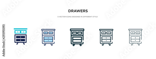drawers icon in different style vector illustration. two colored and black drawers vector icons designed in filled, outline, line and stroke style can be used for web, mobile, ui