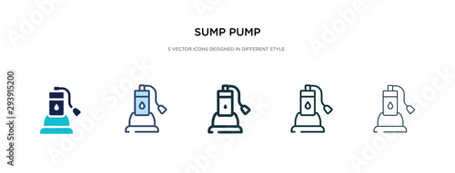 sump pump icon in different style vector illustration. two colored and black sump pump vector icons designed in filled, outline, line and stroke style can be used for web, mobile, ui