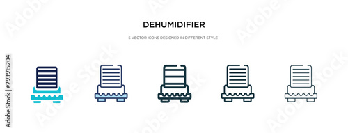 dehumidifier icon in different style vector illustration. two colored and black dehumidifier vector icons designed in filled, outline, line and stroke style can be used for web, mobile, ui