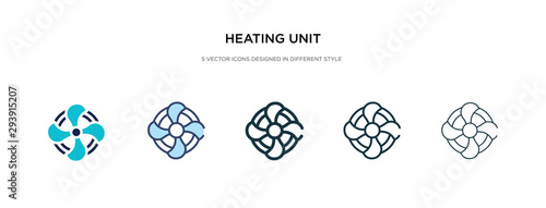 heating unit icon in different style vector illustration. two colored and black heating unit vector icons designed in filled, outline, line and stroke style can be used for web, mobile, ui
