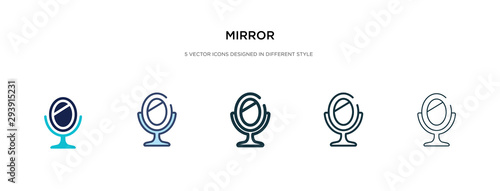 mirror icon in different style vector illustration. two colored and black mirror vector icons designed in filled, outline, line and stroke style can be used for web, mobile, ui