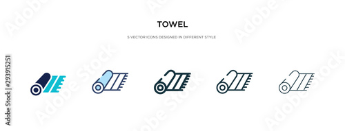 towel icon in different style vector illustration. two colored and black towel vector icons designed in filled, outline, line and stroke style can be used for web, mobile, ui