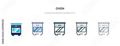 oven icon in different style vector illustration. two colored and black oven vector icons designed in filled, outline, line and stroke style can be used for web, mobile, ui