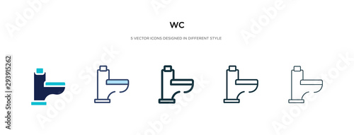 wc icon in different style vector illustration. two colored and black wc vector icons designed in filled, outline, line and stroke style can be used for web, mobile, ui