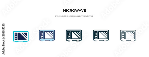 microwave icon in different style vector illustration. two colored and black microwave vector icons designed in filled, outline, line and stroke style can be used for web, mobile, ui