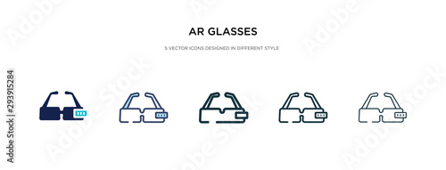 ar glasses icon in different style vector illustration. two colored and black ar glasses vector icons designed in filled, outline, line and stroke style can be used for web, mobile, ui