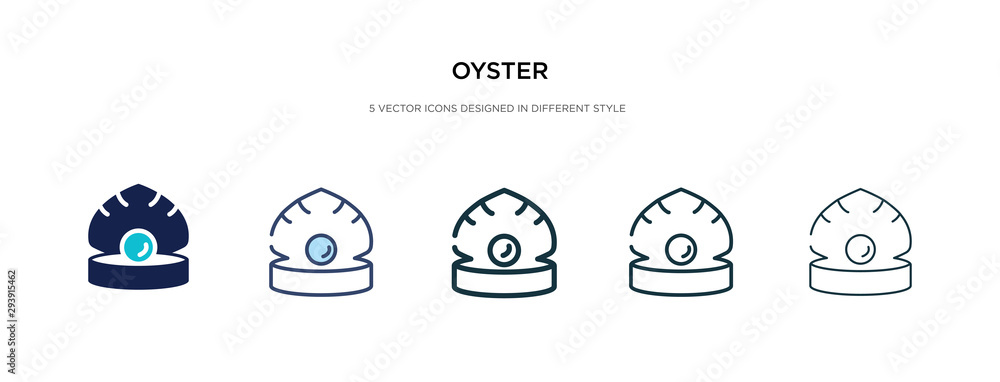 oyster icon in different style vector illustration. two colored and black oyster vector icons designed in filled, outline, line and stroke style can be used for web, mobile, ui oyster icon in different style vector illustration. two colored and black oyster vector icons designed in filled, outline, line and stroke style can be used for web, mobile, ui