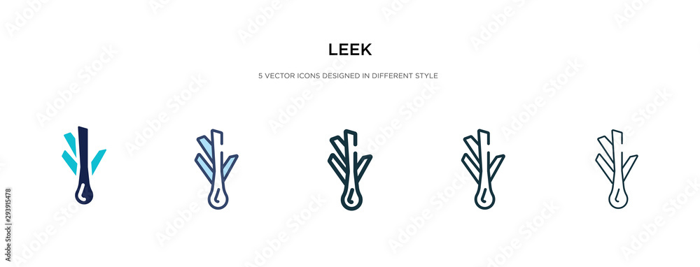 leek icon in different style vector illustration. two colored and black leek vector icons designed in filled, outline, line and stroke style can be used for web, mobile, ui