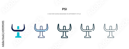 psi icon in different style vector illustration. two colored and black psi vector icons designed in filled, outline, line and stroke style can be used for web, mobile, ui