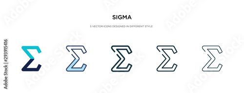 sigma icon in different style vector illustration. two colored and black sigma vector icons designed in filled, outline, line and stroke style can be used for web, mobile, ui