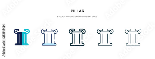 pillar icon in different style vector illustration. two colored and black pillar vector icons designed in filled  outline  line and stroke style can be used for web  mobile  ui