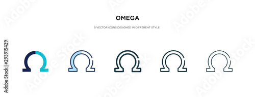 omega icon in different style vector illustration. two colored and black omega vector icons designed in filled, outline, line and stroke style can be used for web, mobile, ui photo