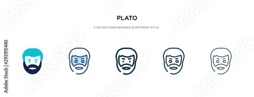 plato icon in different style vector illustration. two colored and black plato vector icons designed in filled, outline, line and stroke style can be used for web, mobile, ui