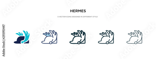 hermes icon in different style vector illustration. two colored and black hermes vector icons designed in filled, outline, line and stroke style can be used for web, mobile, ui