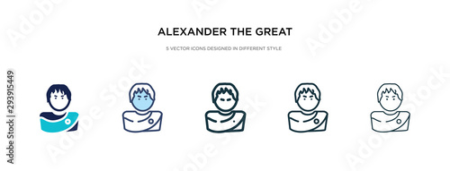 alexander the great icon in different style vector illustration. two colored and black alexander the great vector icons designed in filled, outline, line and stroke style can be used for web,