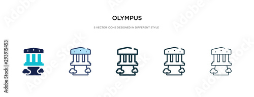 olympus icon in different style vector illustration. two colored and black olympus vector icons designed in filled, outline, line and stroke style can be used for web, mobile, ui photo
