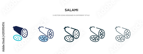 salami icon in different style vector illustration. two colored and black salami vector icons designed in filled, outline, line and stroke style can be used for web, mobile, ui