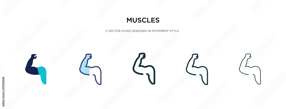 muscles icon in different style vector illustration. two colored and black muscles vector icons designed in filled, outline, line and stroke style can be used for web, mobile, ui