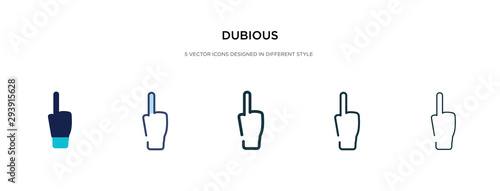 dubious icon in different style vector illustration. two colored and black dubious vector icons designed in filled, outline, line and stroke style can be used for web, mobile, ui