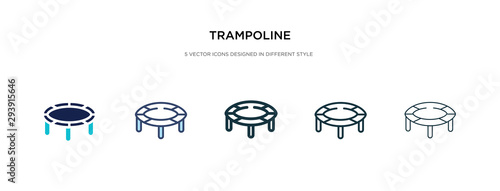 trampoline icon in different style vector illustration. two colored and black trampoline vector icons designed in filled, outline, line and stroke style can be used for web, mobile, ui
