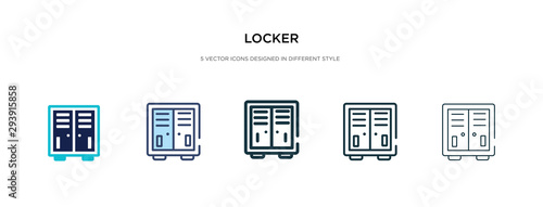 locker icon in different style vector illustration. two colored and black locker vector icons designed in filled, outline, line and stroke style can be used for web, mobile, ui