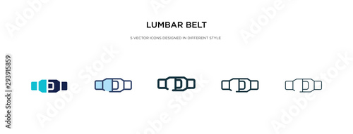 lumbar belt icon in different style vector illustration. two colored and black lumbar belt vector icons designed in filled, outline, line and stroke style can be used for web, mobile, ui