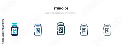 steroids icon in different style vector illustration. two colored and black steroids vector icons designed in filled, outline, line and stroke style can be used for web, mobile, ui