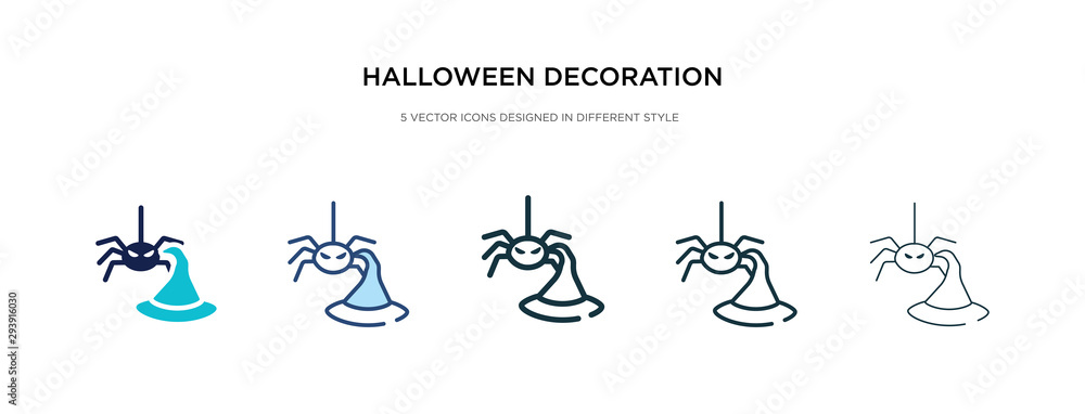 halloween decoration icon in different style vector illustration. two colored and black halloween decoration vector icons designed in filled, outline, line and stroke style can be used for web,