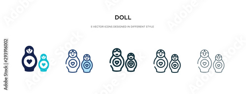 doll icon in different style vector illustration. two colored and black doll vector icons designed in filled, outline, line and stroke style can be used for web, mobile, ui
