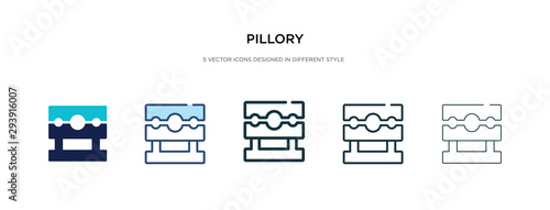 Photos pillory icon in different style vector illustration