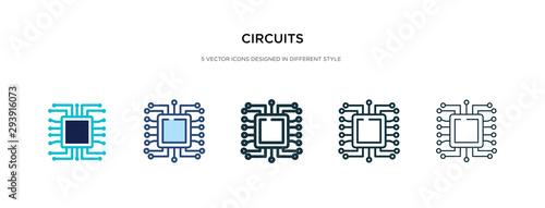 circuits icon in different style vector illustration. two colored and black circuits vector icons designed in filled, outline, line and stroke style can be used for web, mobile, ui