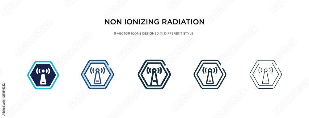 non ionizing radiation icon in different style vector illustration. two colored and black non ionizing radiation vector icons designed in filled, outline, line and stroke style can be used for web, non ionizing radiation icon in different style vector illustration. two colored and black non ionizing radiation vector icons designed in filled, outline, line and stroke style can be used for web,