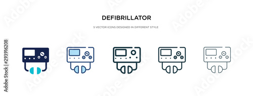 defibrillator icon in different style vector illustration. two colored and black defibrillator vector icons designed in filled, outline, line and stroke style can be used for web, mobile, ui
