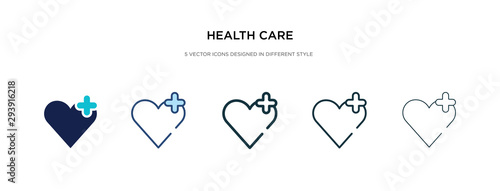 health care icon in different style vector illustration. two colored and black health care vector icons designed in filled, outline, line and stroke style can be used for web, mobile, ui