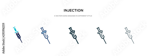 injection icon in different style vector illustration. two colored and black injection vector icons designed in filled, outline, line and stroke style can be used for web, mobile, ui photo