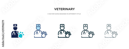 veterinary icon in different style vector illustration. two colored and black veterinary vector icons designed in filled, outline, line and stroke style can be used for web, mobile, ui