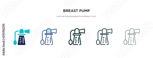 breast pump icon in different style vector illustration. two colored and black breast pump vector icons designed in filled, outline, line and stroke style can be used for web, mobile, ui