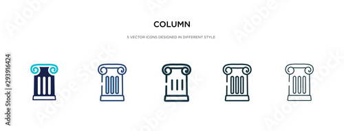 column icon in different style vector illustration. two colored and black column vector icons designed in filled, outline, line and stroke style can be used for web, mobile, ui