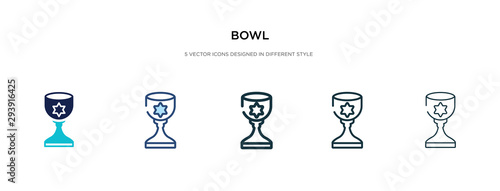bowl icon in different style vector illustration. two colored and black bowl vector icons designed in filled, outline, line and stroke style can be used for web, mobile, ui